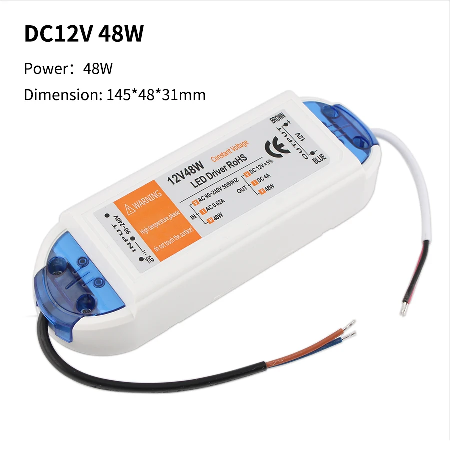 Alimentatore Driver LED trasformatore AC/DC adattatore di alimentazione da 220V a 12 V 12 Volt 18W 28W 36W 48 w72w 100W DC trasformatore di