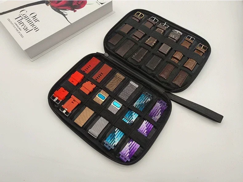 Многофункциональная дорожная сумка для хранения ремешка для часов, портативный чехол, коробка для кабеля передачи данных, водонепроницаемая ткань 300D