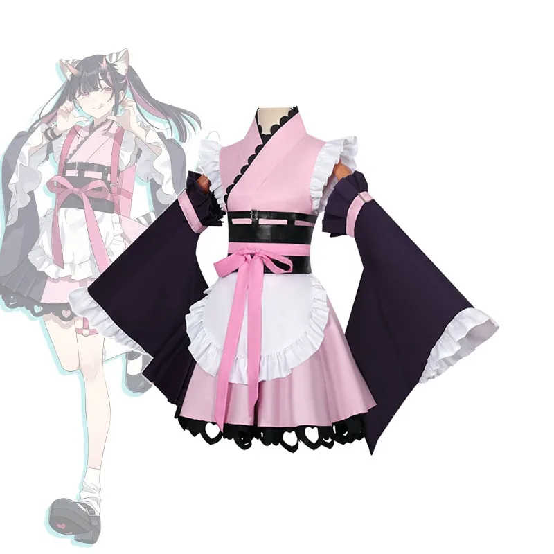 New Anime Cosmic Princess Kaguya! Komazawa Noi‌ Cosplay Costumes Wig Maid Uniform Dress Apron Convention Halloween Party Suit view 4