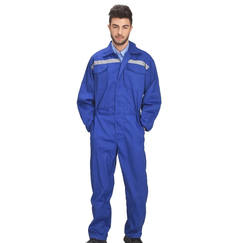 Reflective Coveralls Mechanic Men Long Sleeve Work Coveralls Working Uniforms With Reflective Stripes