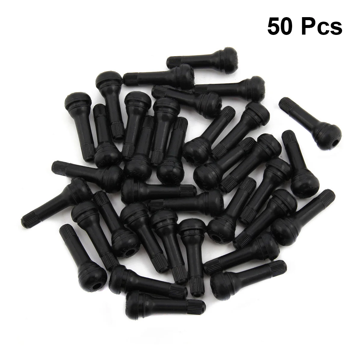 

50pcs Black Car Trunk Tubeless Stem TR414 Rubber Tire (Zinc Alloy) Cap Covers Tubeless Cap