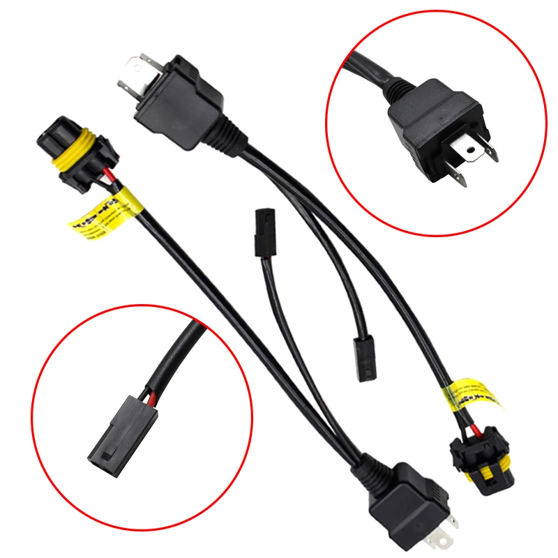 

26cm H4 Controller Cable Relay Wireharness For H4 Bulb Upgrade Bi LED&Xenon Projector Lense Car Light Accessories High Quality