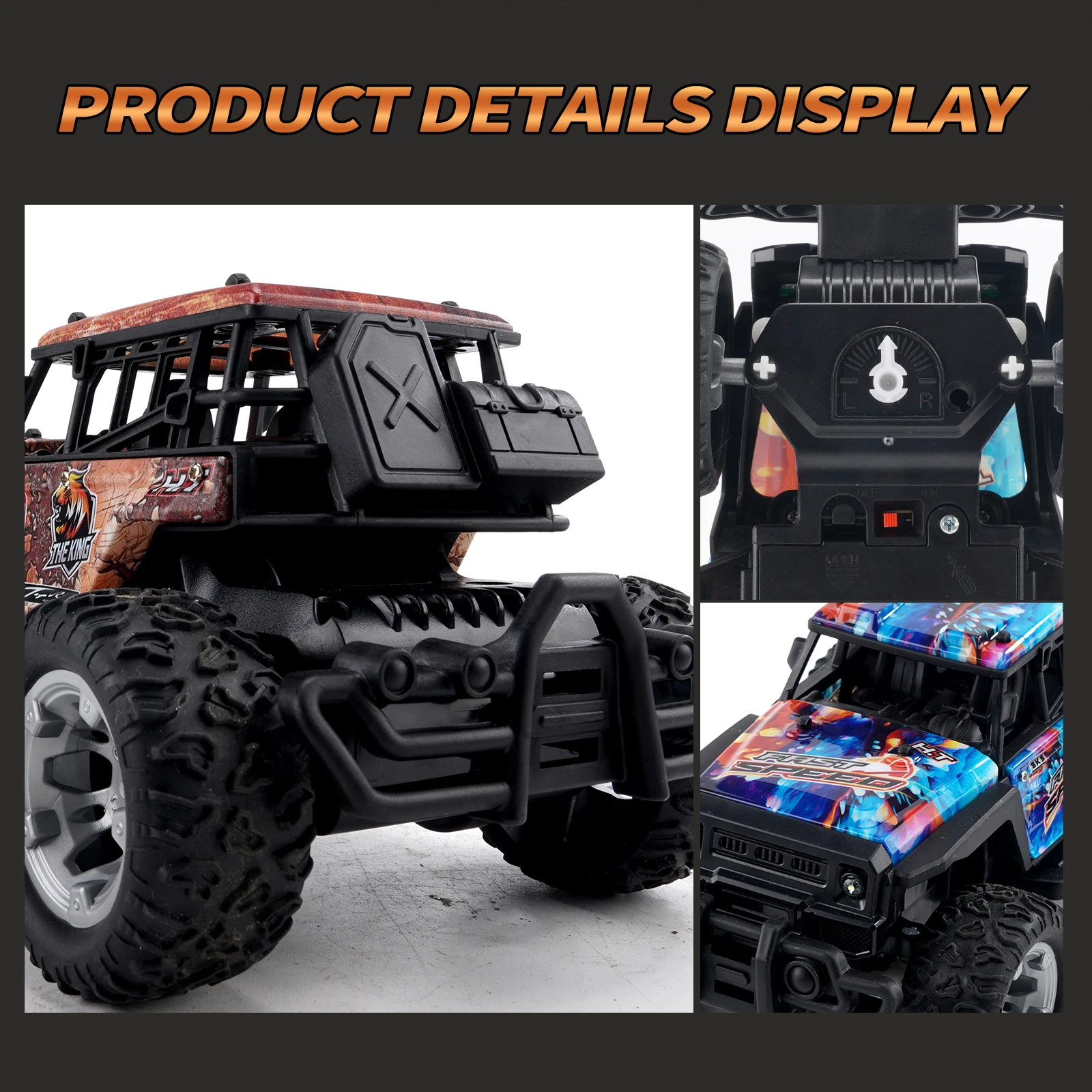 Camions télécommandés à grande vitesse pour enfants, voiture RC, conduite électrique, tout-terrain, grande roue, violet, jouets pour filles, 2.4G