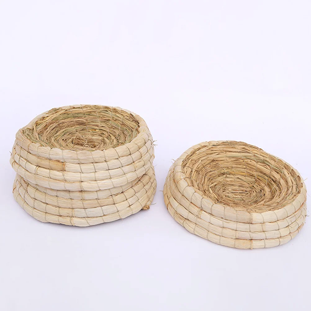 

1pc Pet Breeding Nest Natural Straw Woven Bird Nest For Pigeon Hamster Incubation Wear-Resistant Thicken Design Dirt