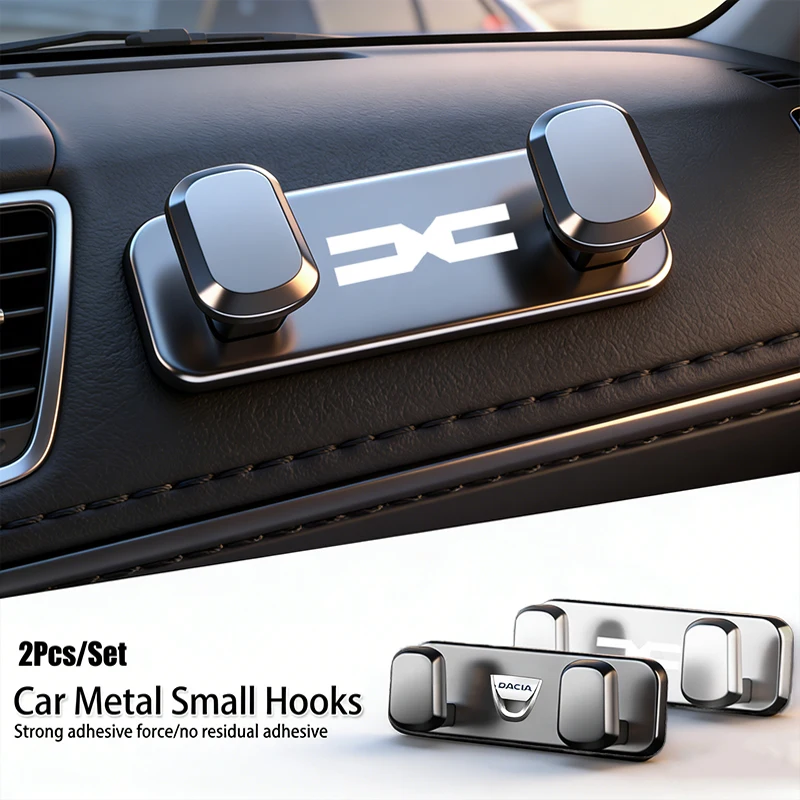 1 Peça Gancho de Armazenamento Mini para Carro, Ganchos Adesivos de Metal, Suporte de Armazenamento para Dacia Logan Sandero Duster Lodgy Spring Jogger Mcv / Adesivo para Carro