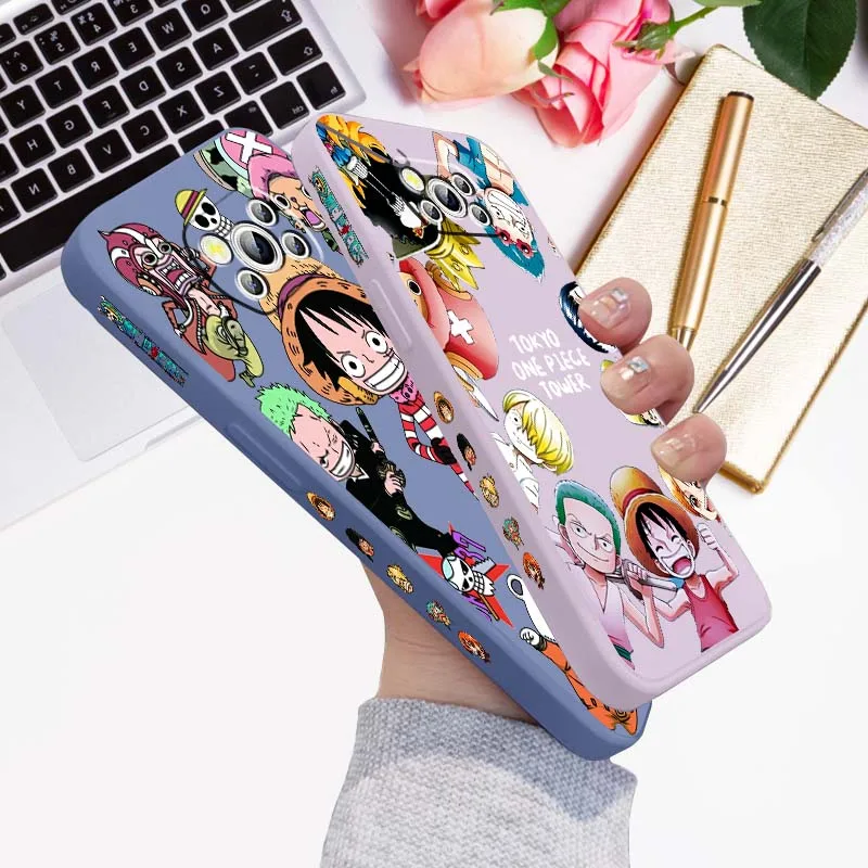 

One Piece Character Cool Phone Case For Xiaomi Mi Poco X3 X4 X5 X6 M4 M5 M6 F4 F5 F3 GT Pro 5G Liquid Left Rope