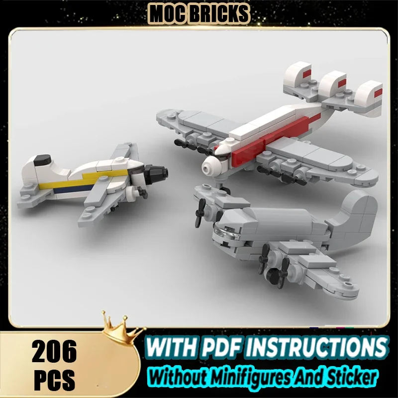 

Moc Building Blocks Airplanes Set 2 Technology Modular Bricks Model Gifts Christmas Toys DIY Sets Assembly