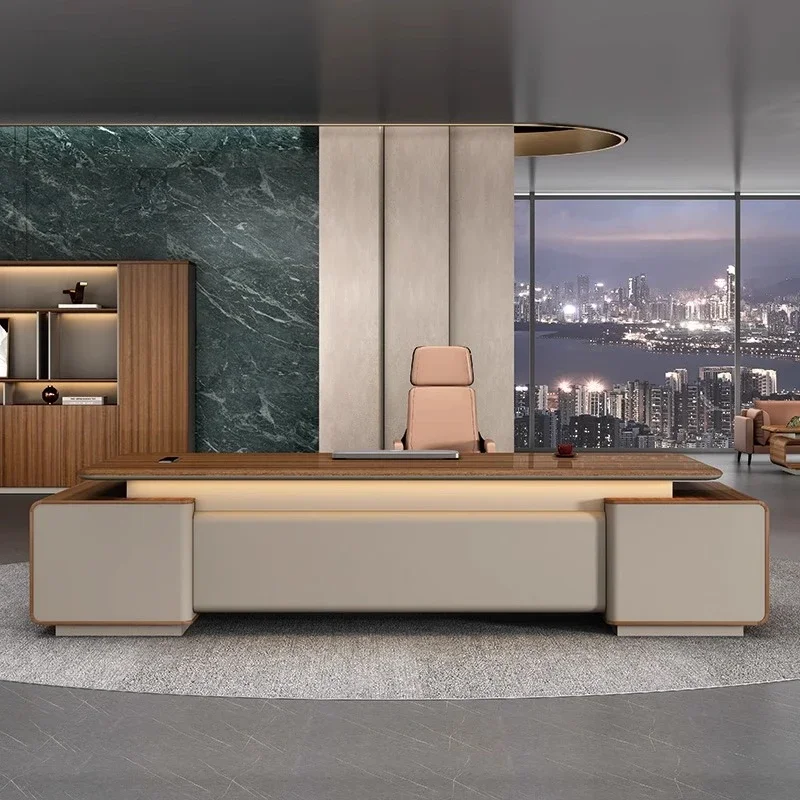 Boss Office Chinese Desk Simple Modern Design Minimalist Reading Desks Unique Light Luxury High Quality Schreibtisch Furniture