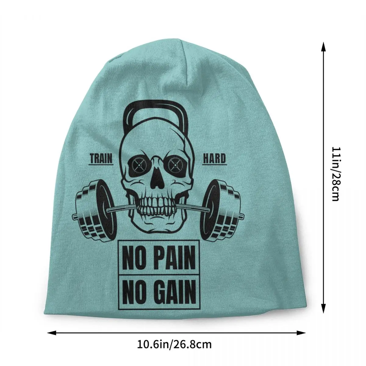 Custom No Pain No Gain Bonnet Hat Knit Hats Men Women Unisex Adult Bodybuilding Fitness Gym Winter Warm Skullies Beanies Caps