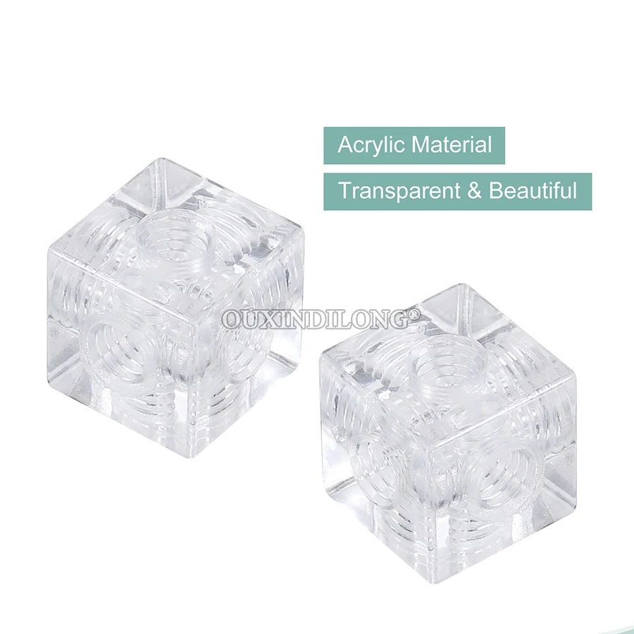 Wholesale 400PCS/LOT Clear Acrylic Cubes Block Right Angle Corner Braces Shelf Joint Brackets