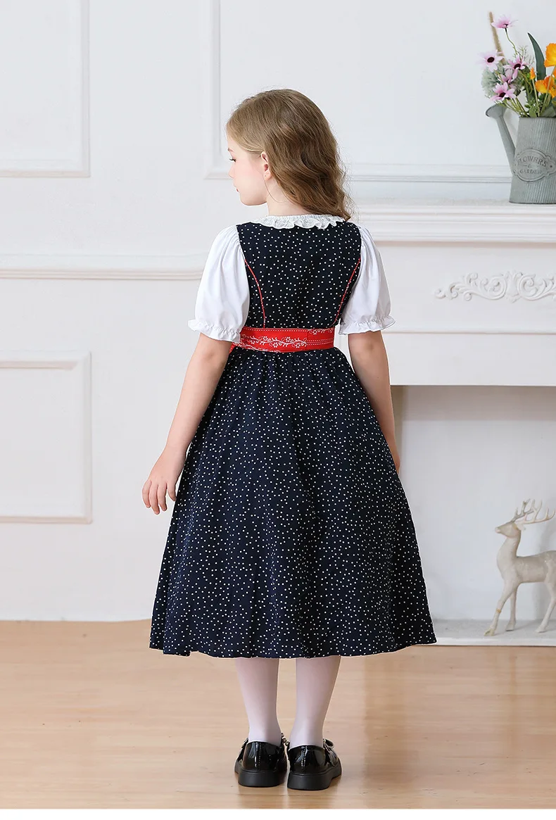 Kinder Karnevalskostüm München Oktoberfest Mädchenkostüm Klassisches Alpen-Landkostüm Mädchen Paradekostüm Cosplay Festliches Kleid Party – Detail 31