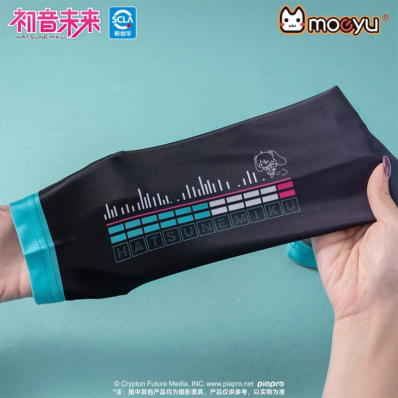 Original Moeyu Hatsune Miku แขนแขน 1 คู่กีฬากลางแจ้ง UV Sun Shield ป้องกันแสงแดดอะนิเมะ Vocaloid อุปกรณ์ต่อพ่วง
