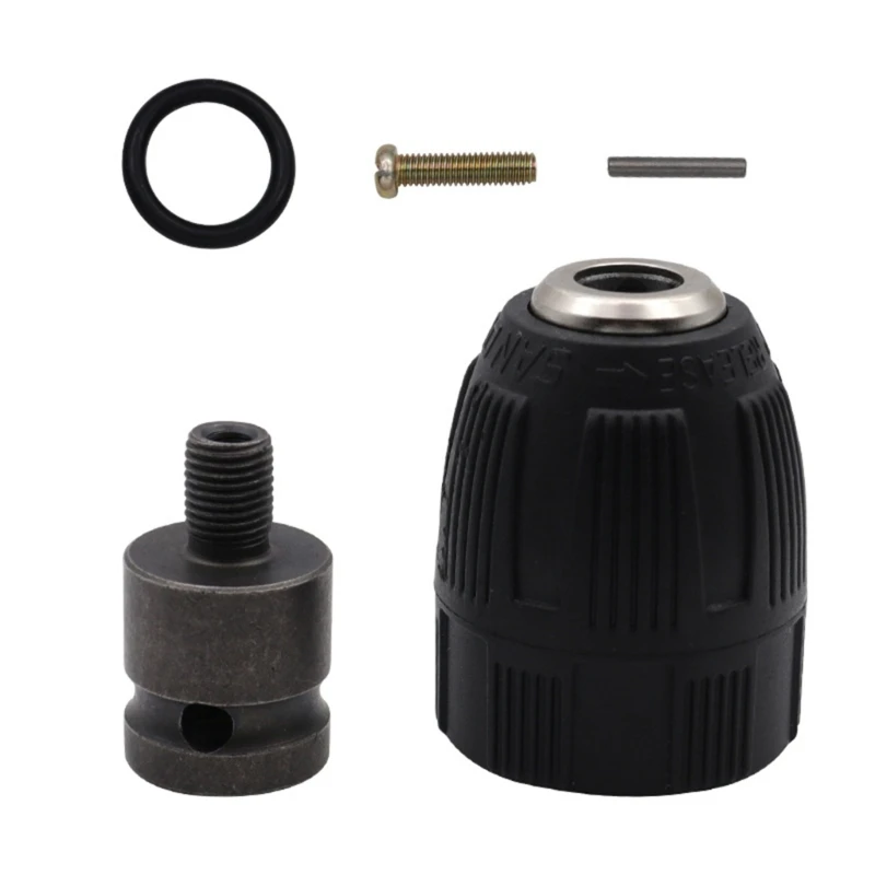 3/8 24UNF 0.8-10mm Keyless Drill Chuck Set Converter With Round Shank Adapter