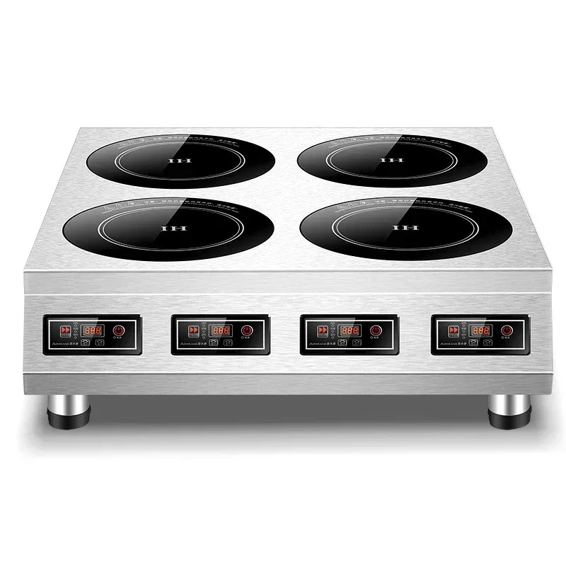 Cocina de Inducción de 4 quemadores, cocina radiante comercial, resistente al agua, máquina de cocina de acero inoxidable, estufa eléctrica personalizada, vitrocerámica