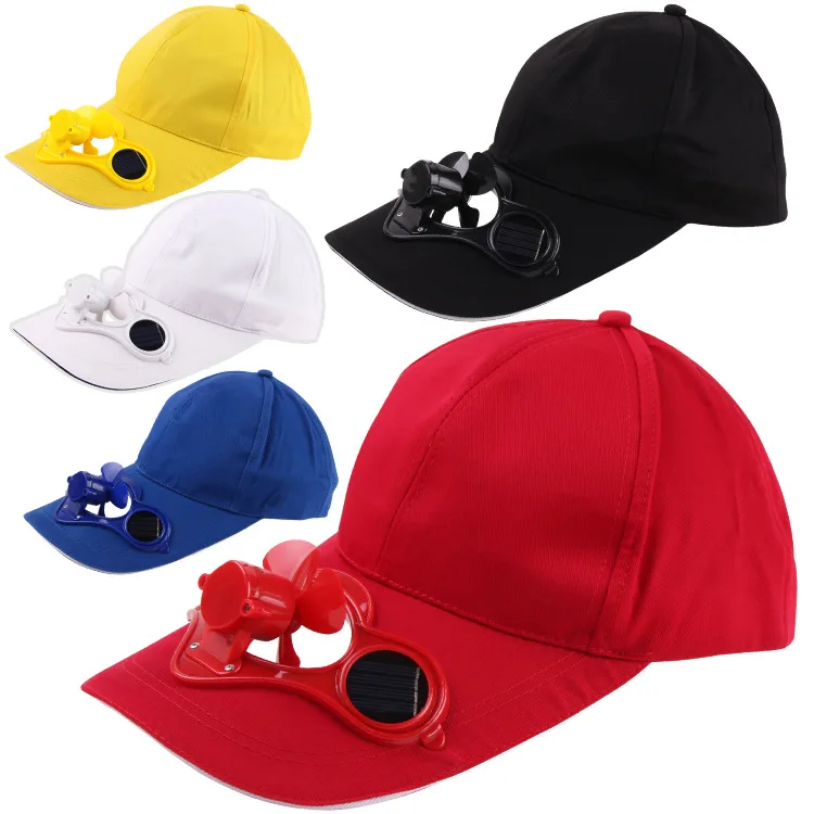 Fan Cooling Baseball Hat Outdoor Novelty Hiking Camping Solar Sun Cap for Men Women  Adjustable