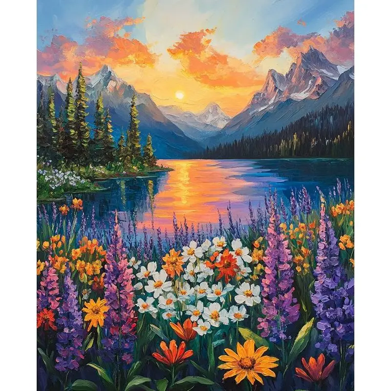 Frameless, Diamond Painting Full Square Scenery Diamond Embr