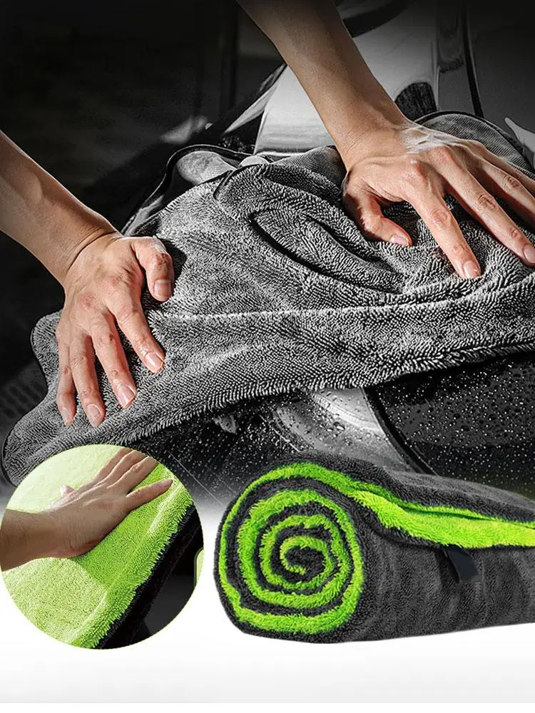 Professionele 1400GSM microvezeldrooghanddoek voor autodetaillering. Extra groot, ultradik en extreem absorberend voor SUV, vrachtwagen - afbeelding 2
