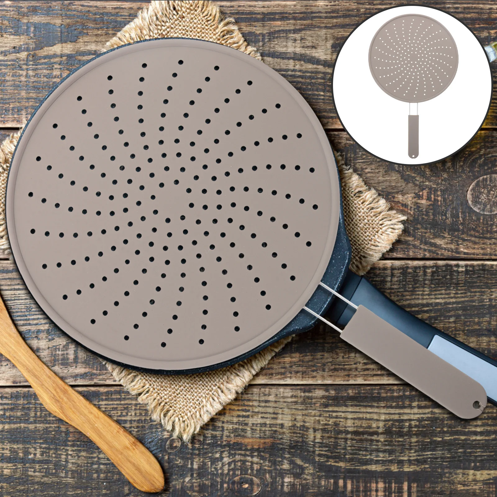 

Silicone Splatter Guard for Stovetop with Ergonomic Handle Nonstick Easy Shield for Frying Pans Deep Fryers Kitchen