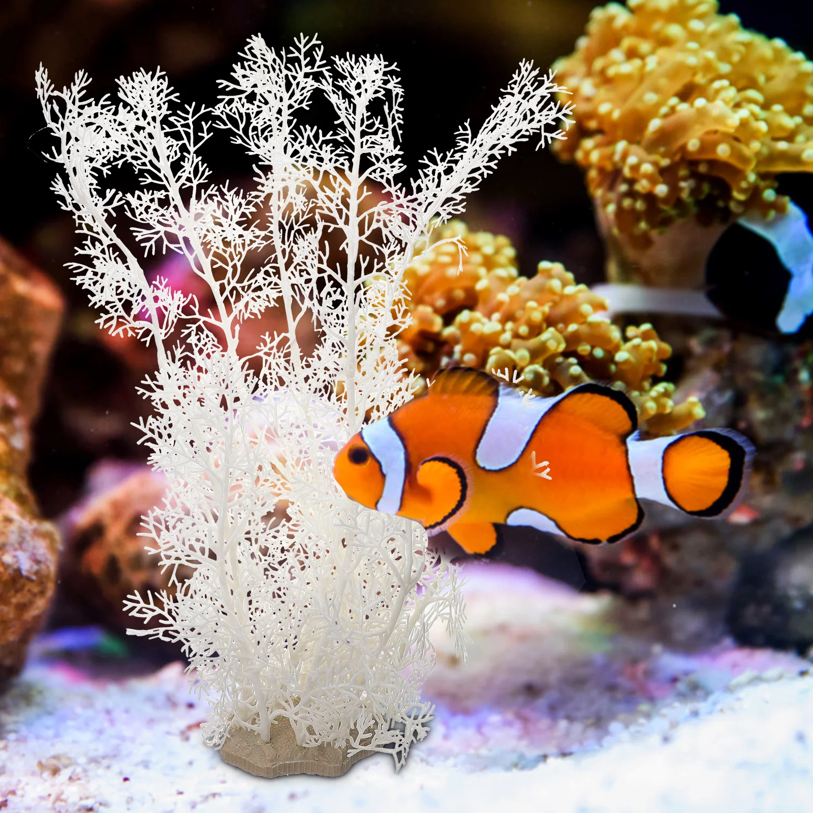 

2Pcs Premium Plastic Aquarium Plants for Large Fish Tanks Reptile Enclosures Good Landscape Plastic Plants for Fish Tank