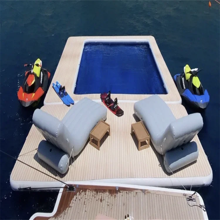 Relaksujące dmuchane Sofa Krzesło Basen Pływak Sprzęt do zabawy w wodzie Lounges Floating Island nadmuchiwane pontoons