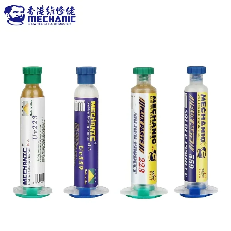 MECHANIC UV559/223 CUV3 10cc High Activity Mild Rosin Lead-Free Solder Flux No-Clean Light odor Welding Paste Repair PCB Solder