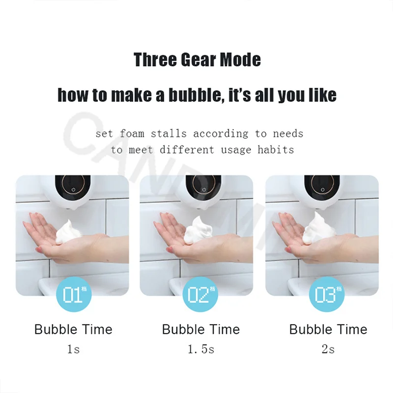 Bọt Rửa Nhà Tự Động Sạc Tường Rửa Tay Diệt Khuẩn Máy Cho Phòng Tắm Touchless Cảm Biến Xà Phòng