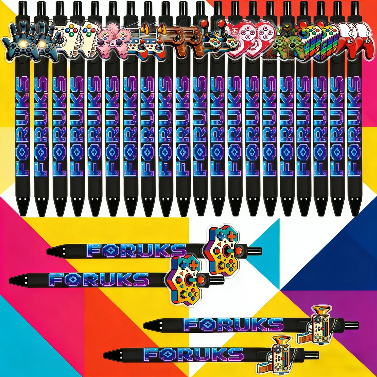 

12PCS/24PCS multi-element game controller pattern ballpoint pen stationery gift for game enthusiasts