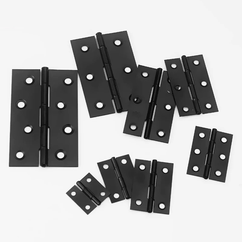 Cerniere per porte nere WV Cerniere di testa in acciaio inossidabile con viti Cerniere per mobili per cassetti dell'armadio Piastra di montaggio Staffe di fissaggio piatte
