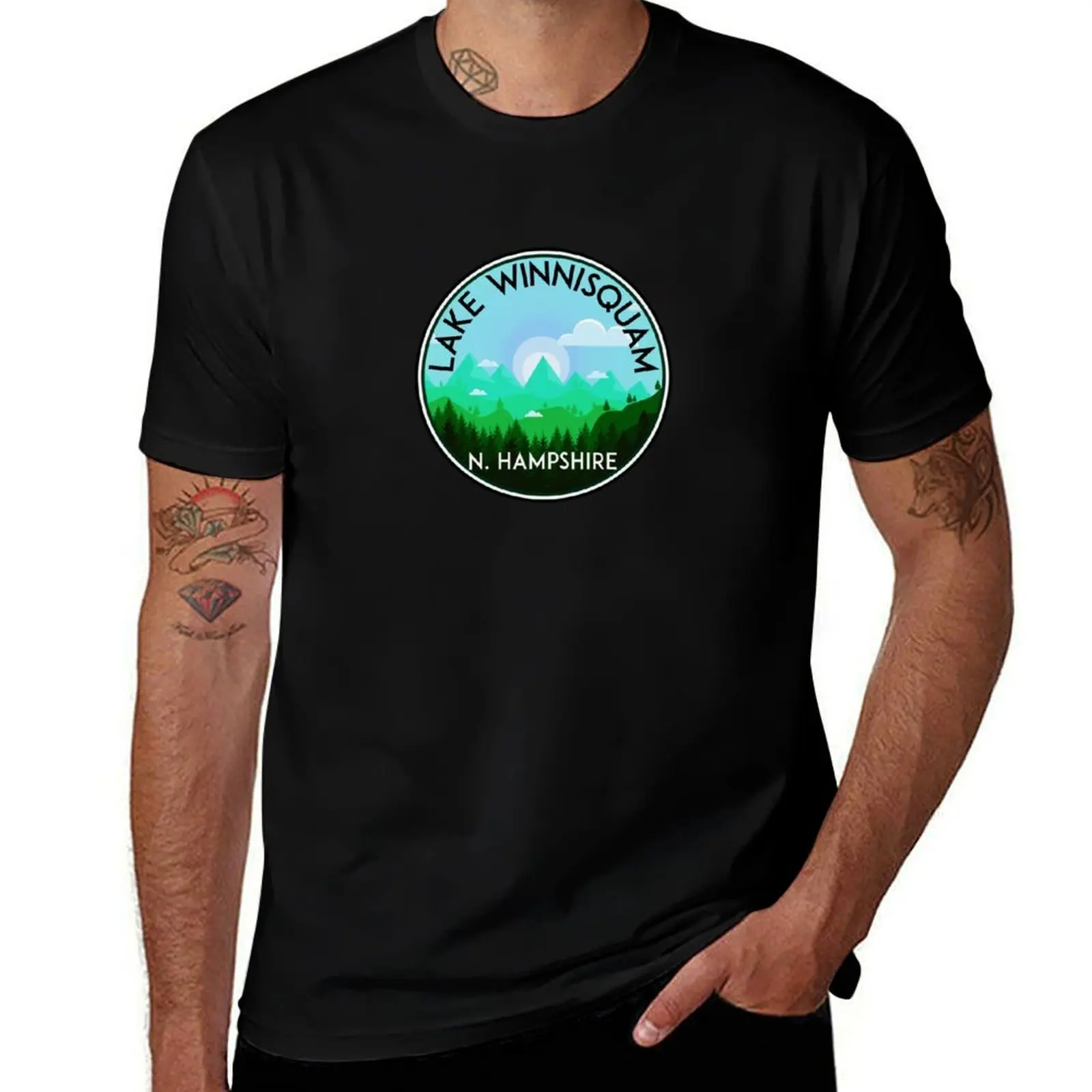 

LAKE WINNISQUAM NEW HAMPSHIRE LACONIA T-Shirt printed t shirts for man man t shirt heavy cotton T-Shirt