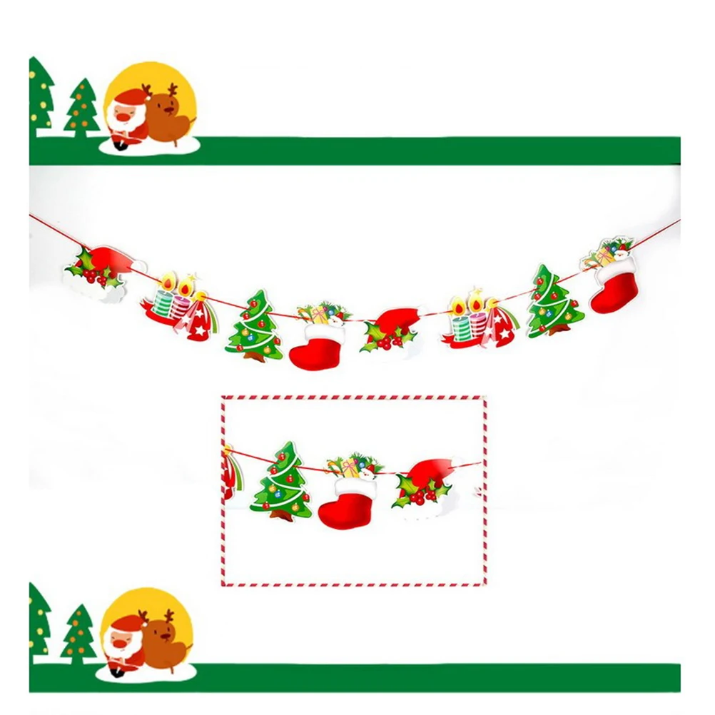 

3pcs Hanging Banner Santa Claus Christmas Party Banner Christmas Design Indoor Outdoor Flags