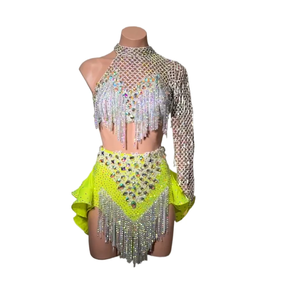 Latin Dance Professional Dress High end Customized Super Flash Cha Tango Female Adult Standard Stage Professional Clothing