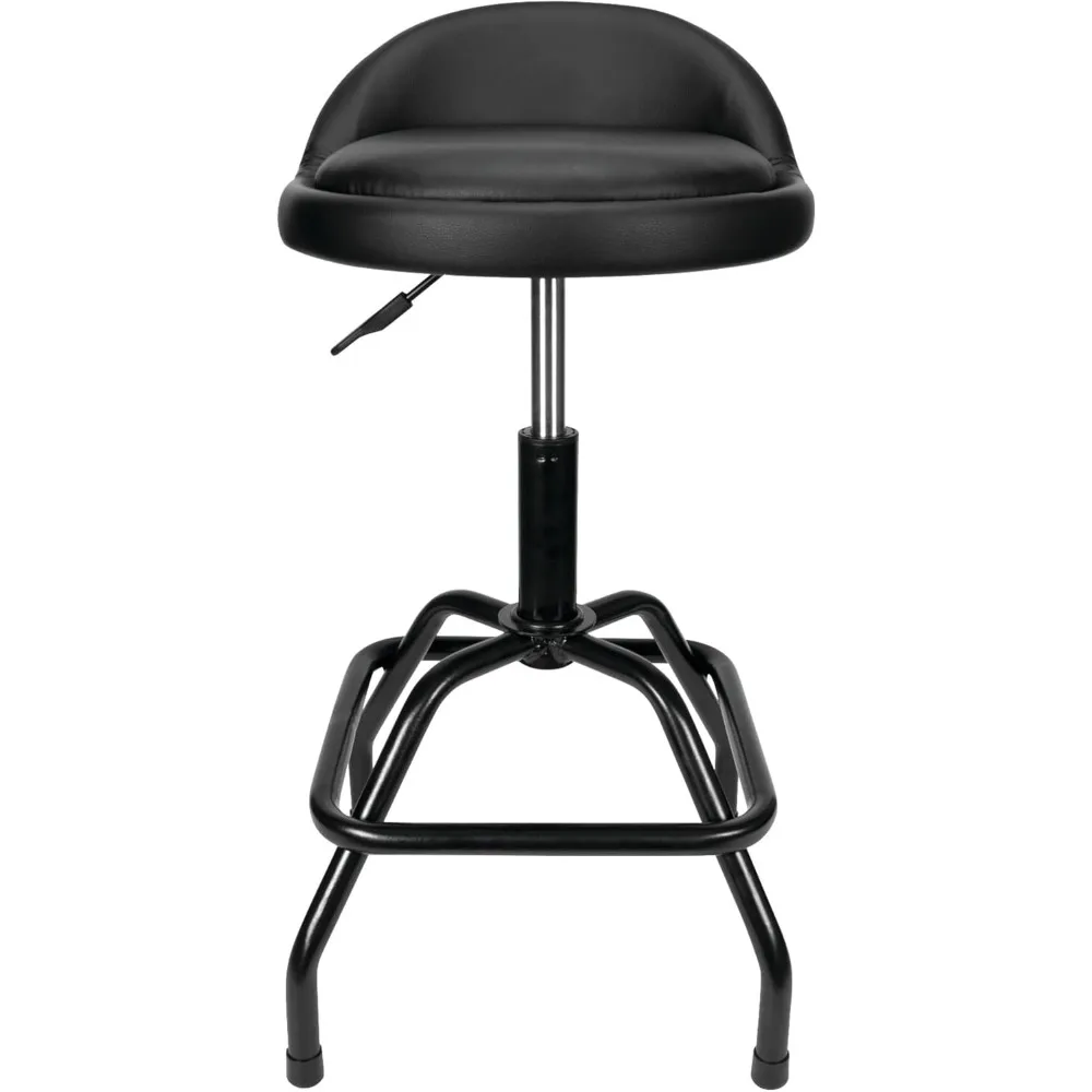 W85011 Adjustable Height Bar Stool, Pneumatic Swivel Bar Stool with Back Support, 360 Degree Swivel, Heavy Duty Steel Frame