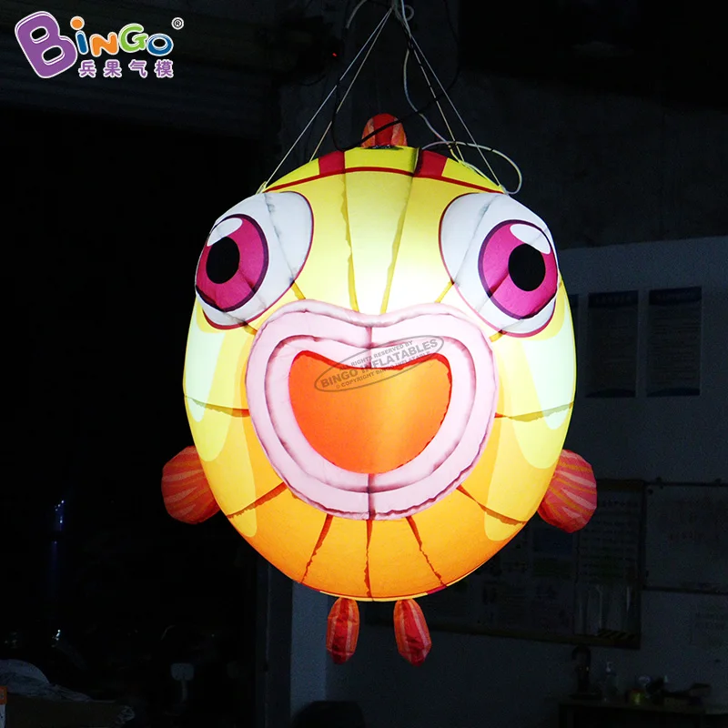 Lovely 2 Meters Length Inflatable Cartoon Fish With Lighting For Children Ocean Party Decoration Toys - BG-O0213