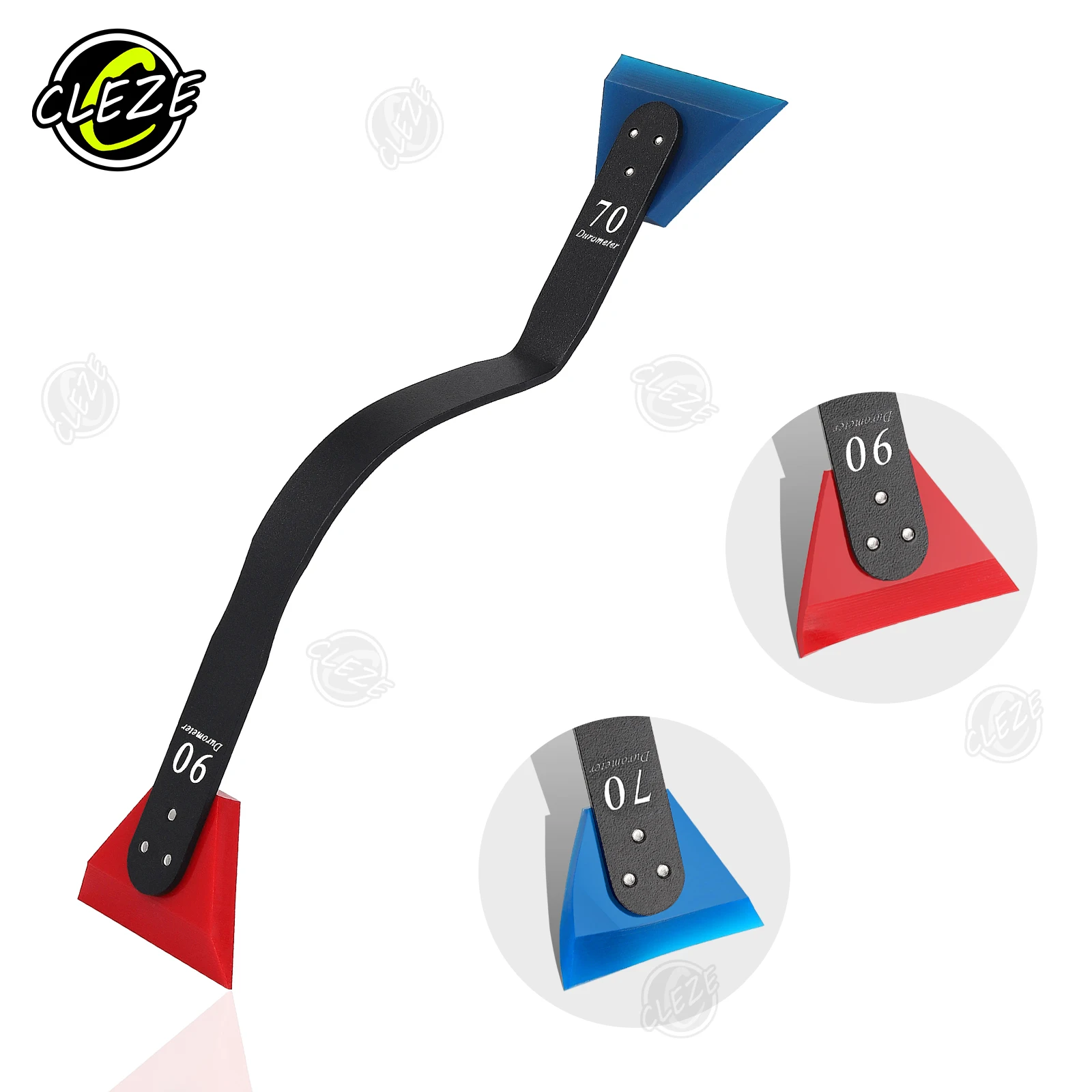CLEZE Double Ended Mini Window Tint Squeegee Tool with Steel & Soft Rubber Scraper for Car Glass Clean Vinyl Film Installation