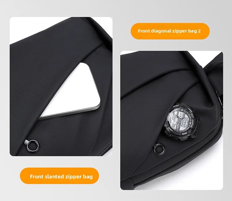 New Men's Chest Bag, Fashionable and Sporty Shoulder Bag, Large-capacity Portable Crossbody Bag, Casual Small Crossbody Bag