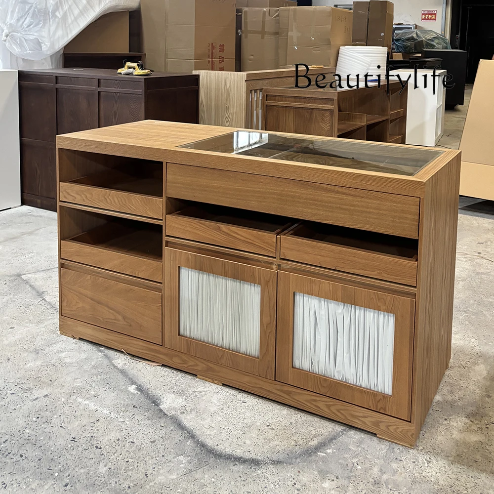 Clothing store jewelry cabinet display table, flowing water platform middle island platform display table middle bucket cabinet