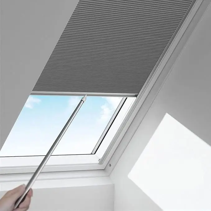 Inside‑Mount Manual Skylight Cellular Shades Custom Blackout Thermal‑Insulated Heat‑Blocking Shades For Attic Roof Windows