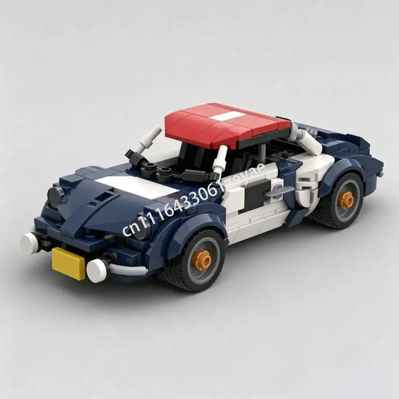 NEW 408Parts Retro Rally Racing Car Model MOC Custom Building Blocks DIY Technical Assembly Educational Creative Popular Gifts