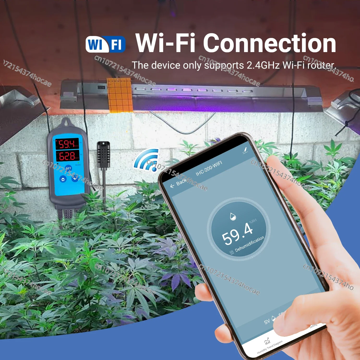 IHC-200-WIFI Digital Wi-Fi Humidity Controller Dual Exit Pre-tier Humidifier for Home Brewing, Fermentation, Breeding