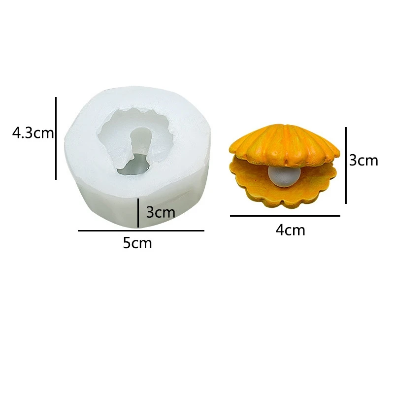 Aomily 3D Pearl Shell Shaped Cake Silicone Mold Party Fondant Cake Chocolate Candy Mold Resin Clay Ice Block Soap Baking Molds