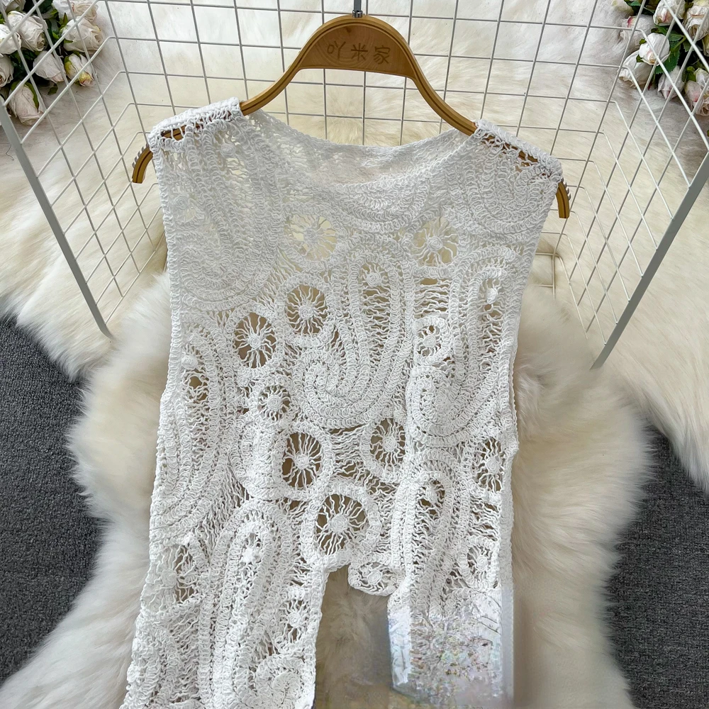 hollow out lace tanks woemn crochet camis