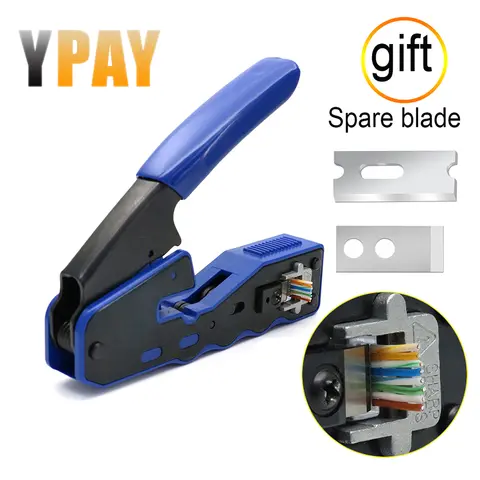 YPAY rj45 크림퍼 핸드 네트워크 도구 펜치 cat5 cat6 8p rg rj 45 이더넷 케이블 스트리퍼 프레싱 클램프 집게 클립 rg45 lan
