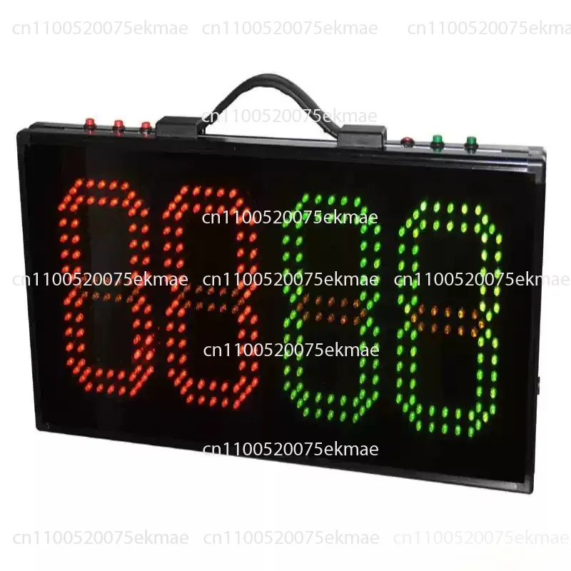 Football match electronic substitution card with stoppage time function, single-sided substitution card in red and green colors