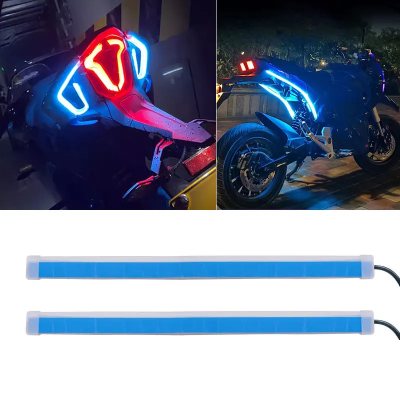 Motorrad LED Blinker Licht Tagfahrlicht Rücklicht drl wasserdichte Dekoration Streifen Bremse fließende Warnleuchte