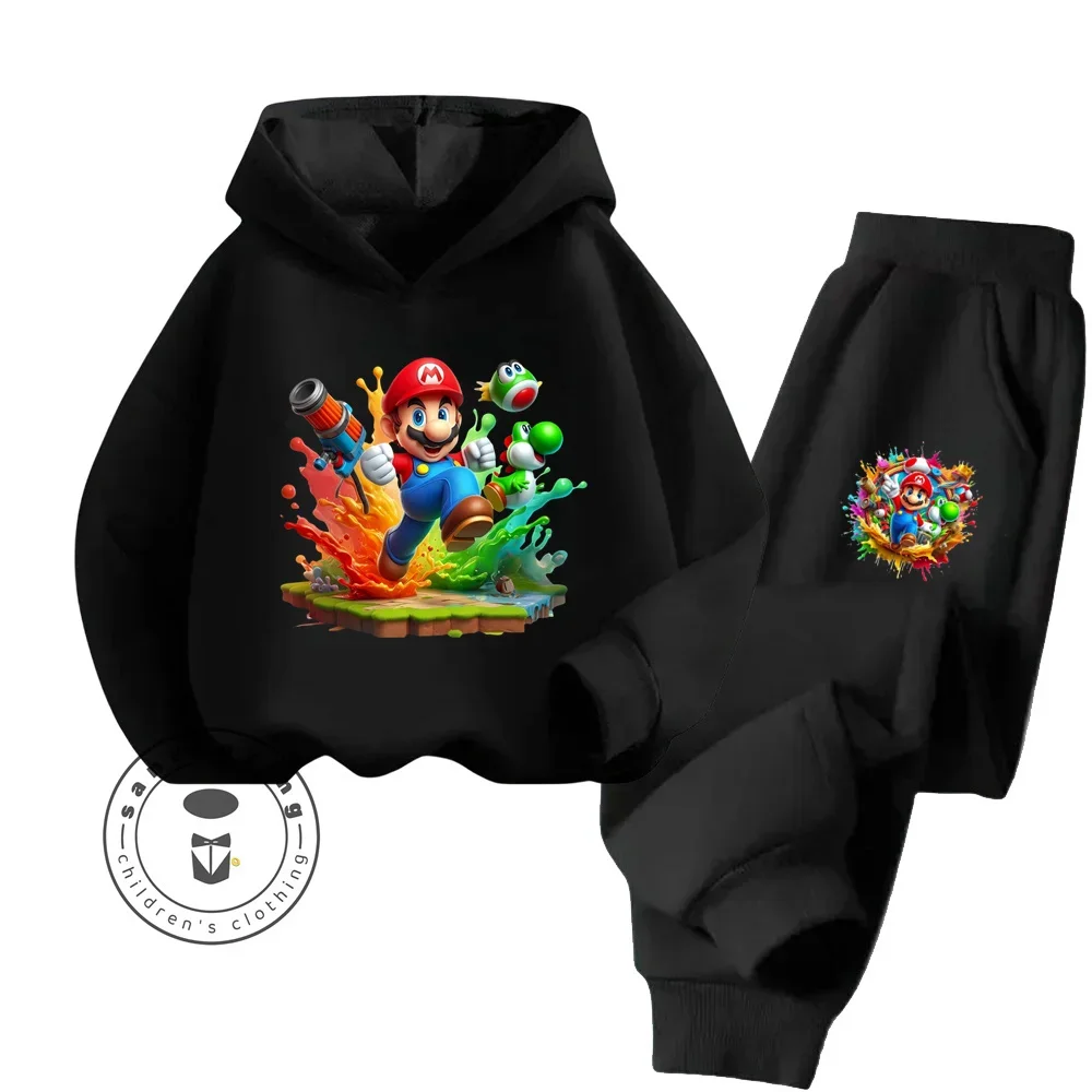 

2024 Simple Chic Mario Long Sleeve Fashion Hoodie Boy Girl Elegant Design Colors Delicate Details Fall Winter Hoodie Tracksuit