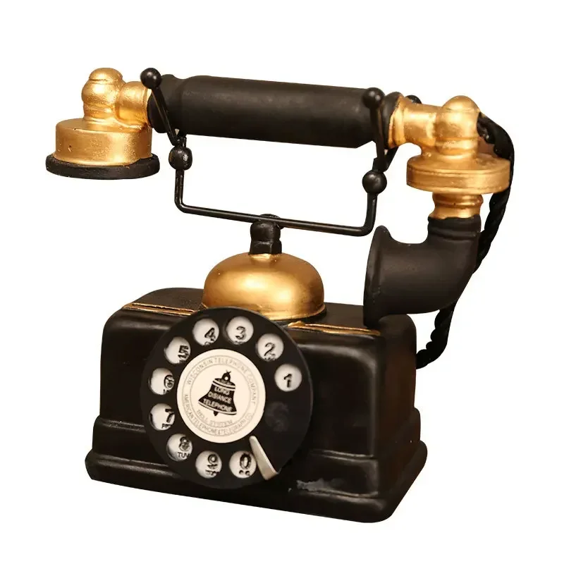 Creative Retro Telephone Model, Antique Ornament, Bar Craft, Home Decoration, Entertainment and Ornamental Integration