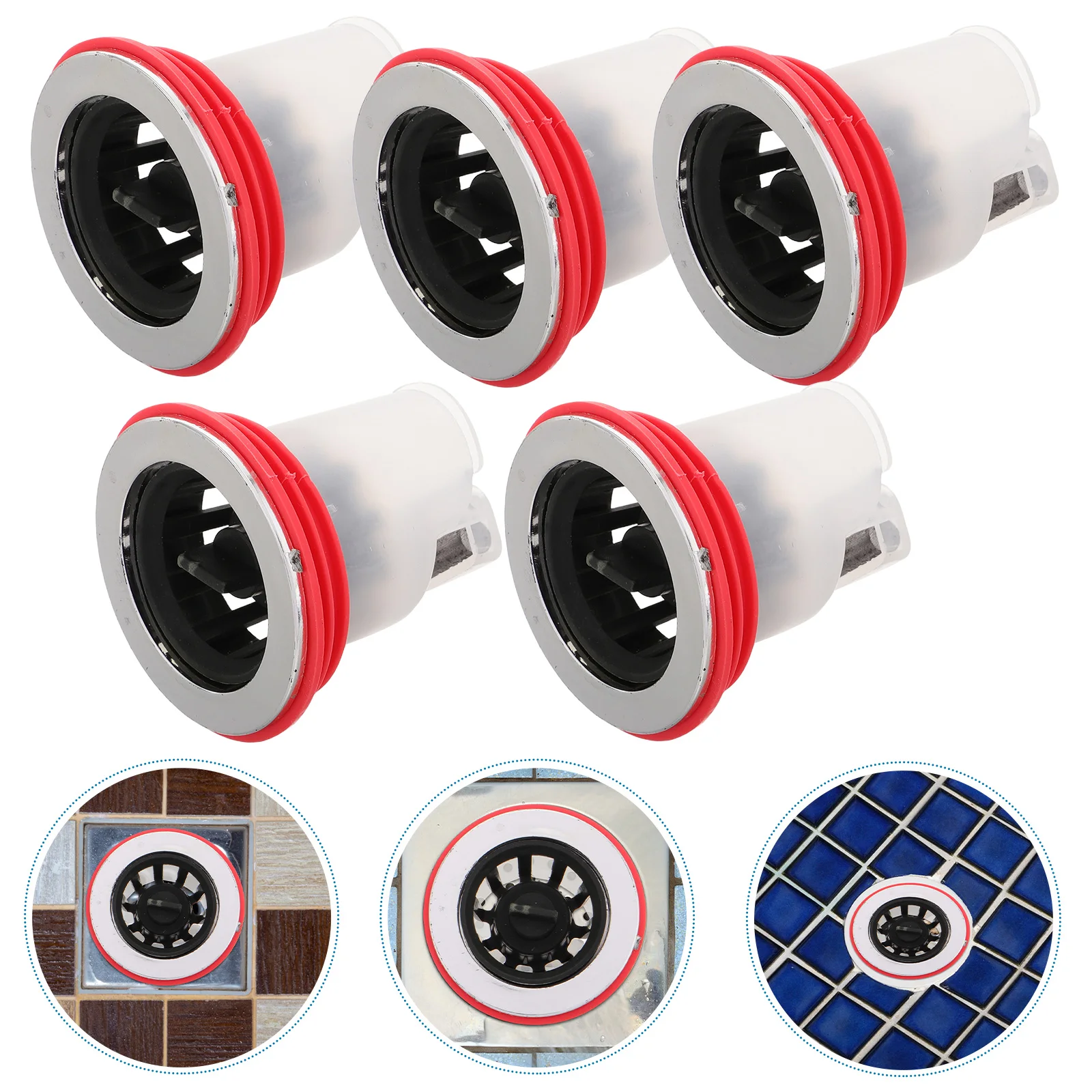 

5pcs Anti-Odor Floor Drain Core Backflow Stopper Hair Filter Universal Fit Bathroom Plumbing Accessories Machine