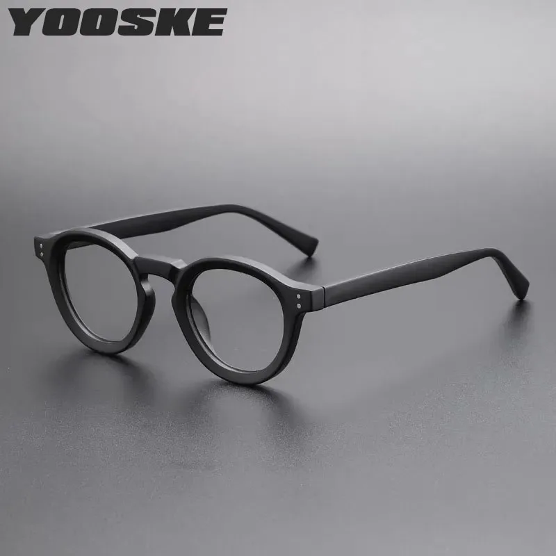 YOOSKE Women Retro Decoration Classic Myopia Optical Eyewear UVLAIK Vintage TR90 Glasses Frame Men Thick Eyeglass Frame