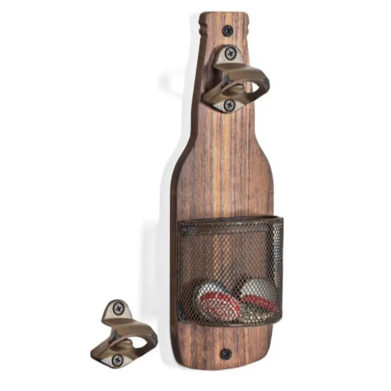 

Wall-mounted bottle opener Creative beer screwdriver Kitchen bar decoration Wall-mounted bottle opener Bottle cap storage basket