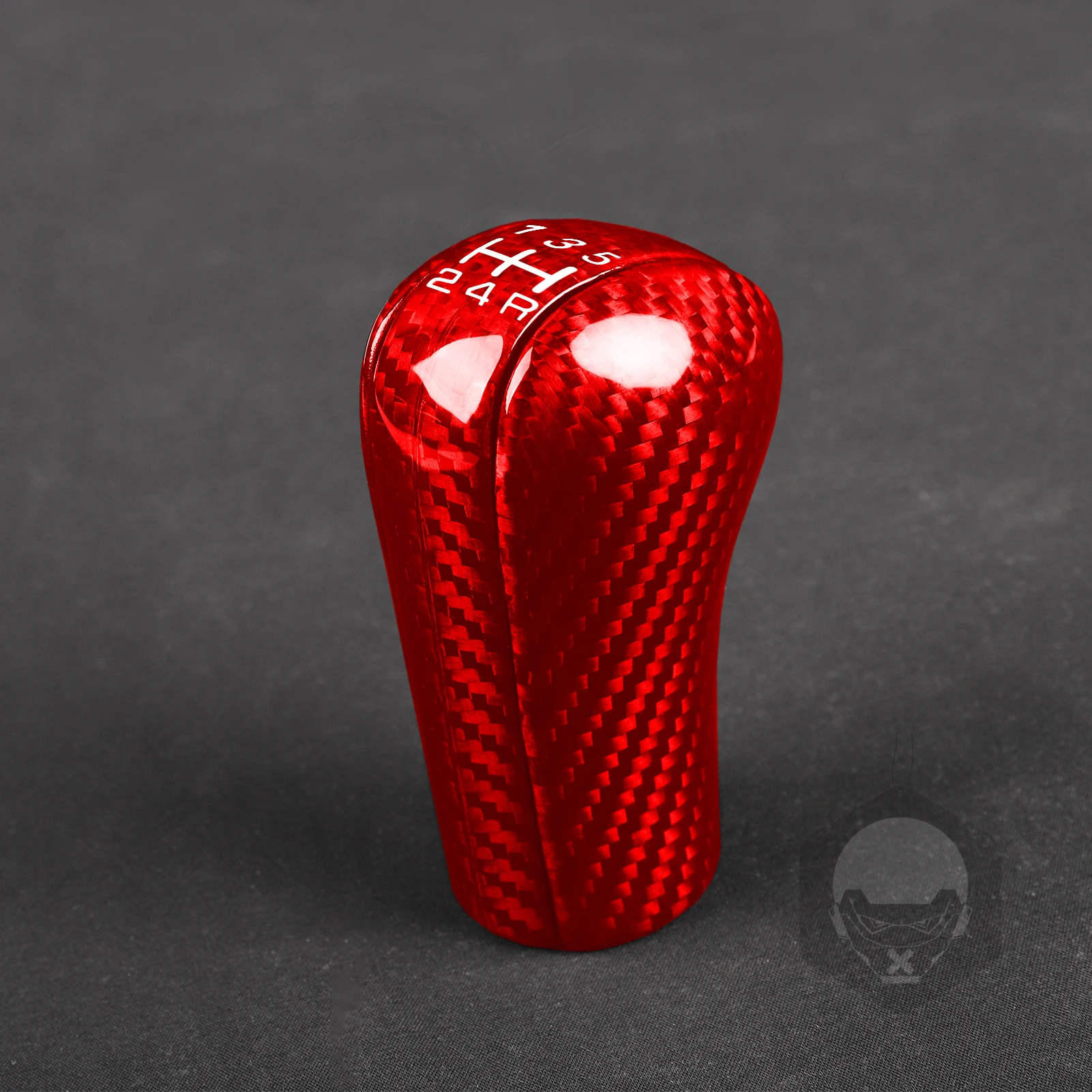 For NISSAN GTR R34 /R33 /R32 1994-2002 Carbon Fiber Red/Black Interior Gear Shift Head Knob Cover Side Trim Cap Sticker